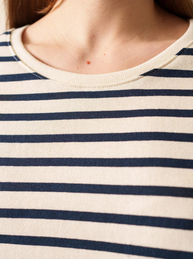 SAINT JAMES OF FRANCE WOMEN'S YVOIRE SAILOR SHIRT IN ECRU/MARINE
