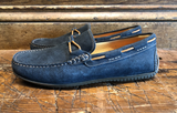 Martin Dingman Bermuda Braid Slip-On in Navy Nubuck Leather