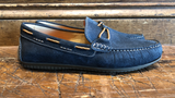 Martin Dingman Bermuda Braid Slip-On in Navy Nubuck Leather