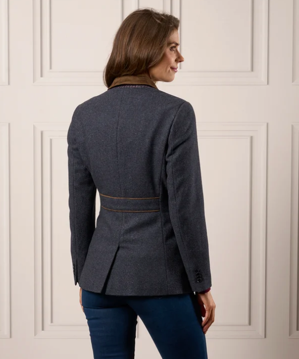 ALAN PAINE SURREY LADIES BLAZER IN BLUE WOOL TWEED