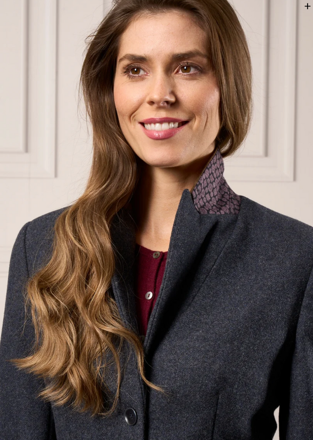 ALAN PAINE SURREY LADIES BLAZER IN BLUE WOOL TWEED