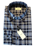 Mirto Long Sleeve Sport Shirt in Blue Plaid