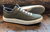 Martin Dingman Cameron Slip-On Sneaker in Olive Water-Repellent Nubuck