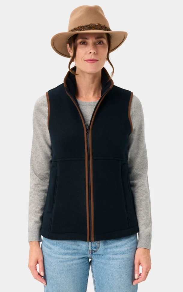 ALAN PAINE LADIES AYLSHAM FLEECE WAISTCOAT IN DARK NAVY