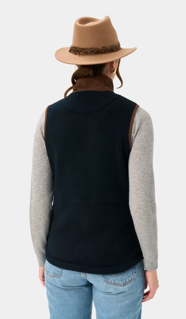 ALAN PAINE LADIES AYLSHAM FLEECE WAISTCOAT IN DARK NAVY