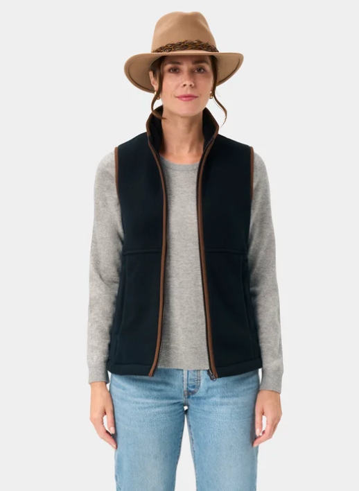 ALAN PAINE LADIES AYLSHAM FLEECE WAISTCOAT IN DARK NAVY