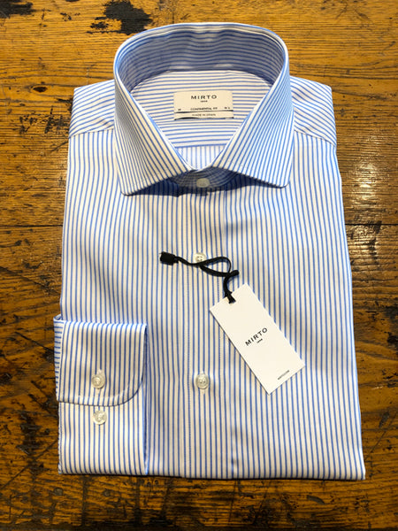 Mirto Dress Shirt with Blue Stripe – Oxford and Derby