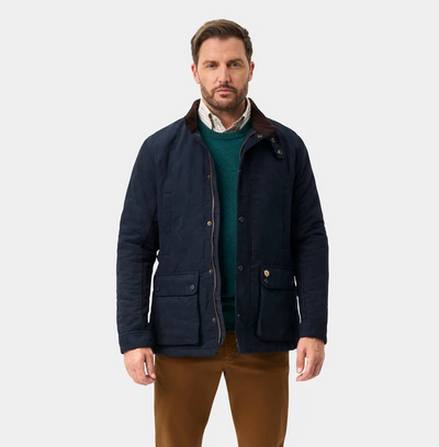 Alan Paine Men's Felwell Quilted Jacket in Dark Navy