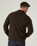 Alan Paine Men's Ferndale Lambswool Knitted Shirt-Jacket in Cocoa