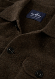 Alan Paine Men's Ferndale Lambswool Knitted Shirt-Jacket in Cocoa