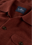 Alan Paine Men's Ferndale Lambswool Knitted Shirt-Jacket in Sienna