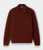 Alan Paine Men's Ferndale Lambswool Knitted Shirt-Jacket in Sienna