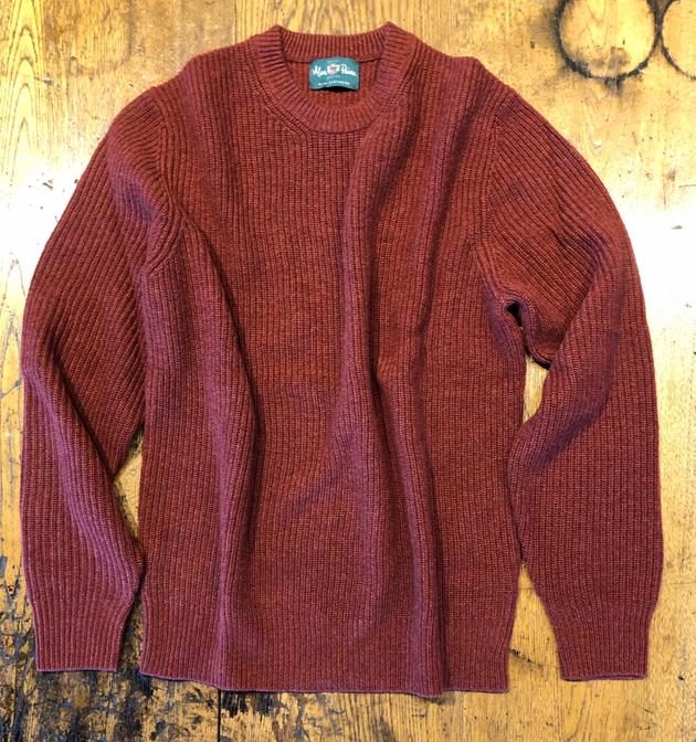 Alan Paine Men's Foxton Ribbed Cashmere Crew Neck Sweater in Autumn