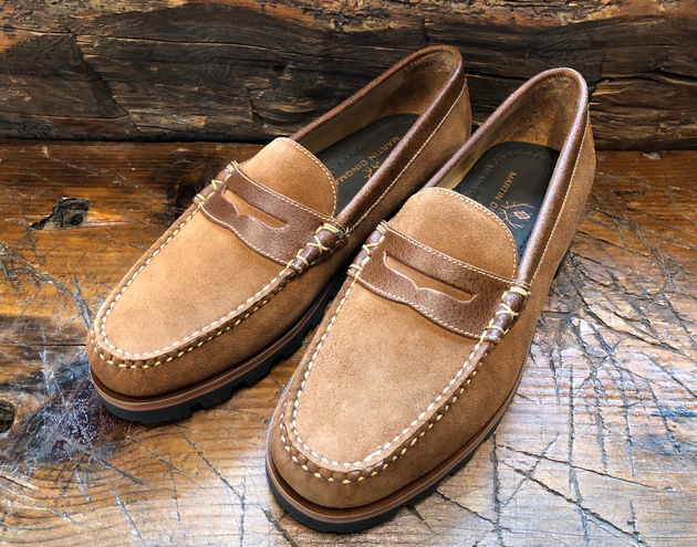Martin Dingman Jackson Penny in French Roast Water-Resistant Suede