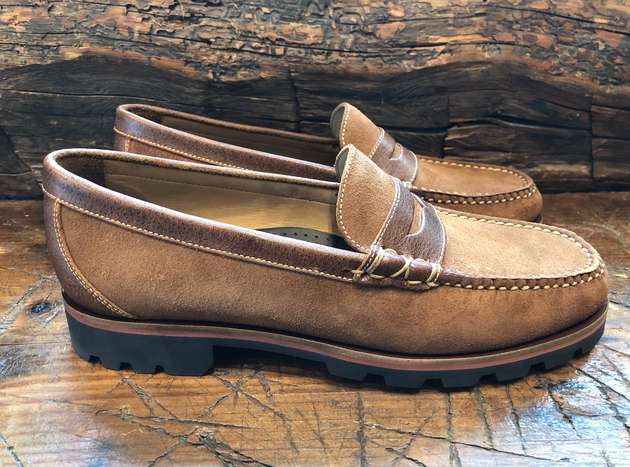 Martin Dingman Jackson Penny in French Roast Water-Resistant Suede