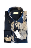 Mirto Linen Long-Sleeve Sport Shirt in Navy