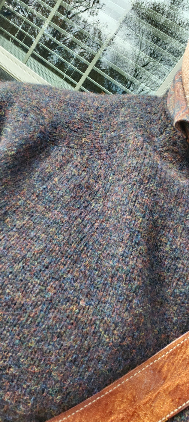 Harley of Scotland Men's Supersoft Wool Crew Neck Sweater in Black