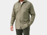 Alan Paine Men's Morowe Long-Sleeve Safari Shirt in Light Khaki
