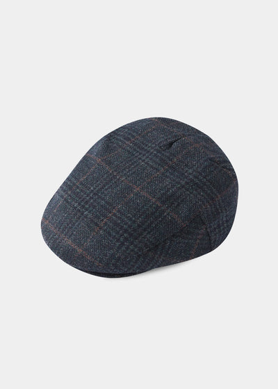 Alan Paine Men's Surrey Wool Tweed Shooting Cap in Green Check