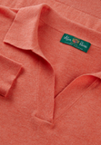 ALAN PAINE WOMEN'S UMA COTTON CASHMERE OPEN PLACKET SWEATER IN CORAL
