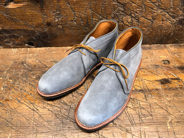 Alden Leather-Lined Chukka in Smoke Suede