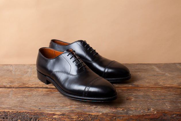 Alden Black Cap Toe with Perforated Seam Oxford and Derby Alden Black Cap Toe with Perforated Seam Oxford and Derby