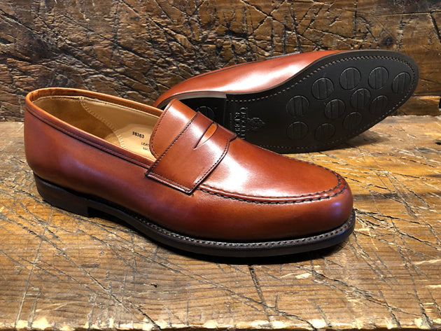 Crockett & Jones Boston Penny in Chestnut Burnished Calf with City Rubber Sole