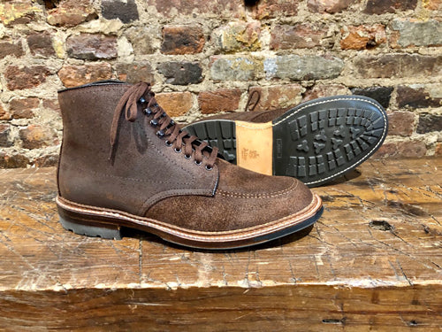 Alden Indy Boot in Reverse Oiled Tobacco Chamois Leather with Commando Sole