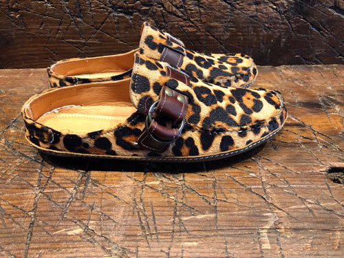 QUODDY WOMEN'S RING MULE IN LEOPARD HAIRCALF