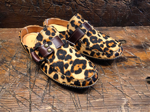 QUODDY WOMEN'S RING MULE IN LEOPARD HAIRCALF